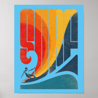 Surf, vintage surfing poster, Surf wall art 