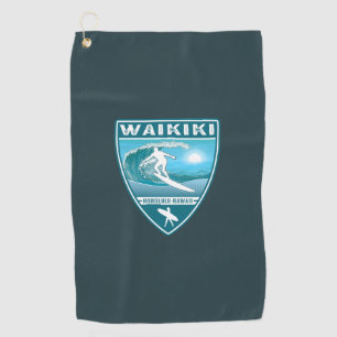 Surf Waikiki Honolulu Hawaii Golf Towel