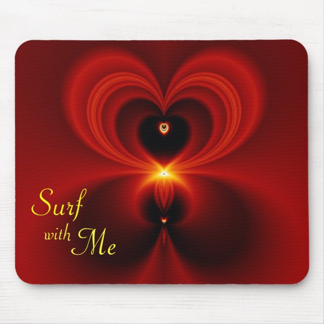 Surf with Me Valentine Mouse Pad (Front)