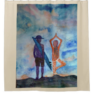 Surf Yoga Shower Curtain