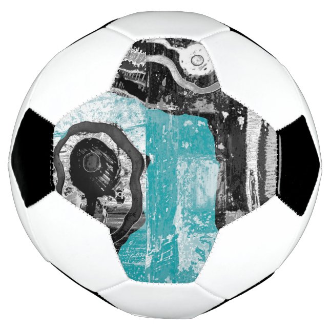 Surface Current – Abstract Flow & Structure Custom Soccer Ball (Rotated)