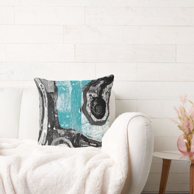 Surface Current – Abstract Flow & Structure Throw  Pillow (Couch)