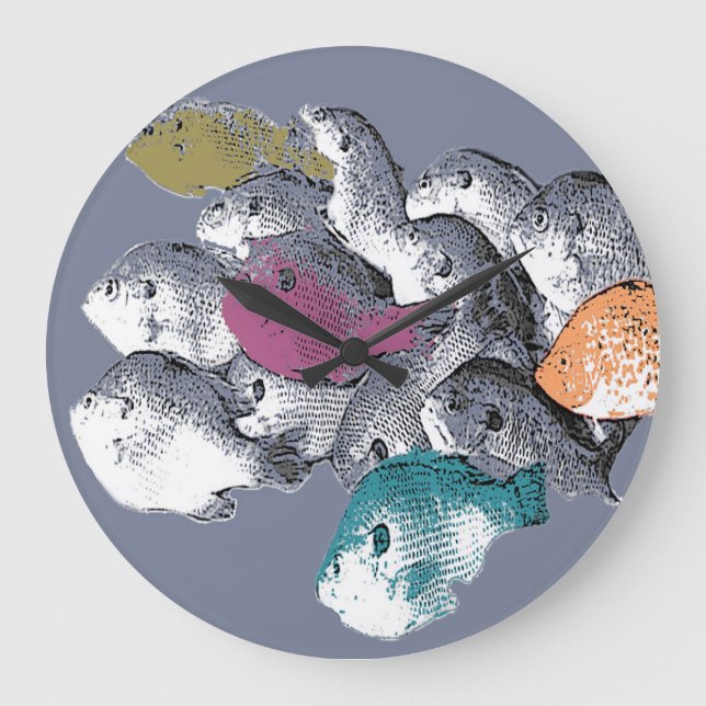 Surface Pattern - Fish Swimming as Large Clock (Front)