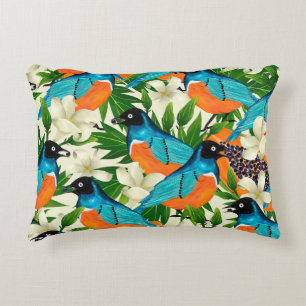Surface pattern with papaya fruits,leaves and flow accent pillow