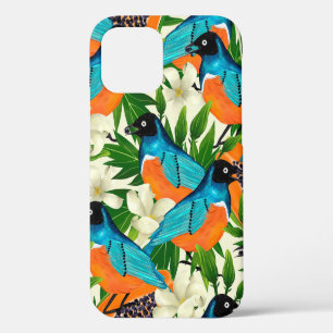 Surface pattern with papaya fruits,leaves and flow iPhone 12 case