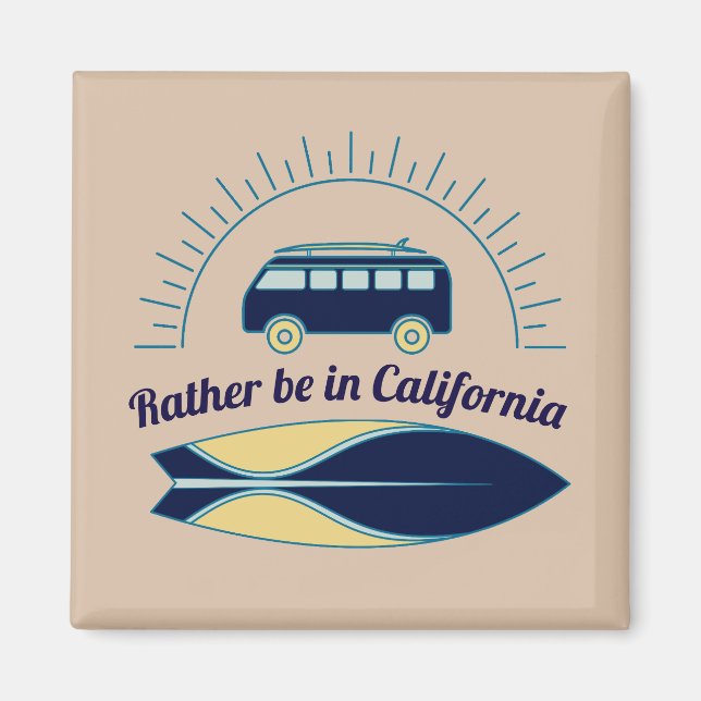 Surfboard and Camper California Magnet (Front)