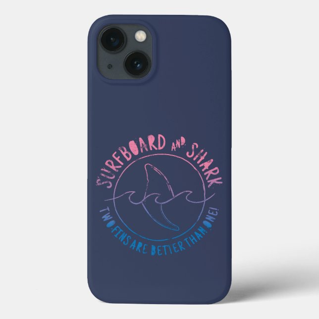 Surfboard And Shark Funny Surfer Surfing Summer Case-Mate iPhone Case (Back)