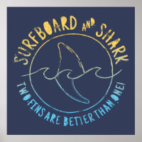 Surfboard And Shark Funny Surfer Surfing Summer