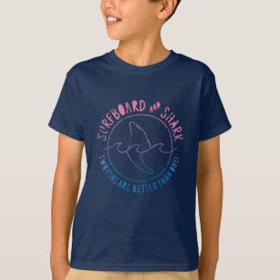 Surfboard And Shark Funny Surfer Surfing Summer T-Shirt