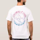 Surfboard And Shark Funny Surfer Surfing Summer T-Shirt (Back)