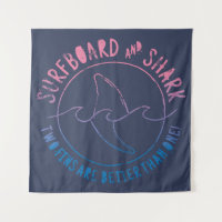 Surfboard And Shark Funny Surfer Surfing Summer