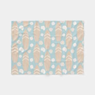 Surfboard Beach Baby Blue Fleece Blanket