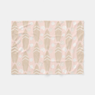 Surfboard Beach Baby Pink Fleece Blanket