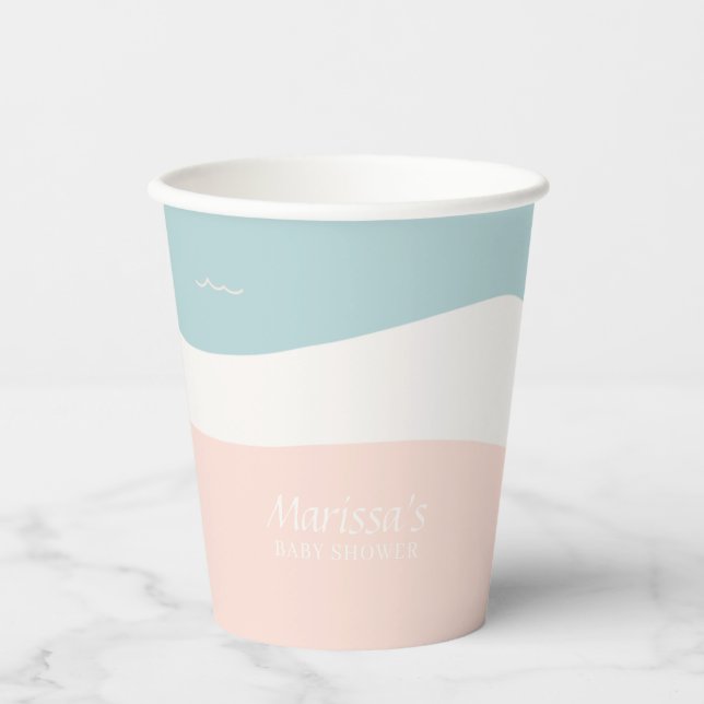 Surfboard Beach Paper Cups (Front)