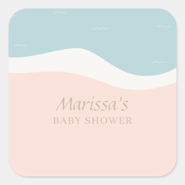 Surfboard Beach Square Stickers (Front)