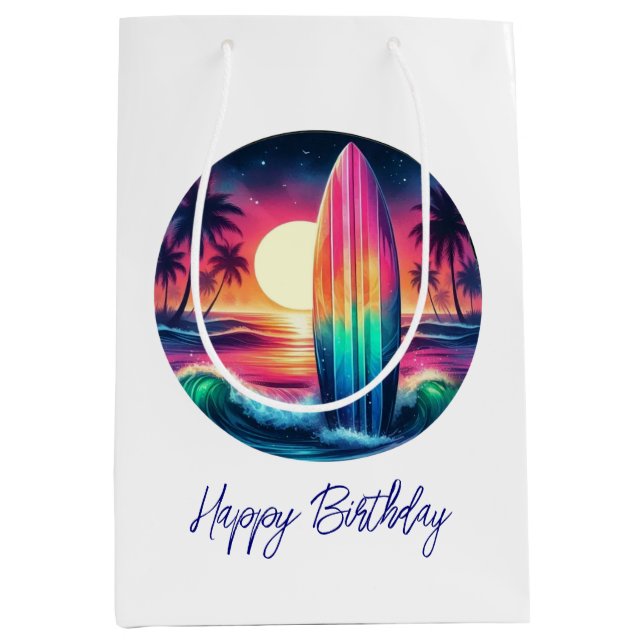 Surfboard Escape- Medium Gift Bag (Front)