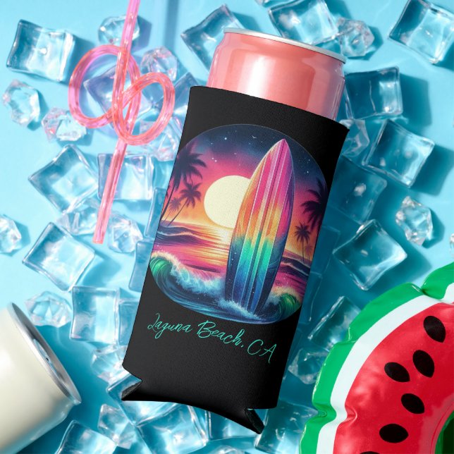 Surfboard Escape- Seltzer Can Cooler (In Situ Summer)