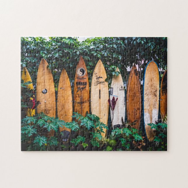 Surfboard Fence in Hawaii Jigsaw Puzzle (Horizontal)