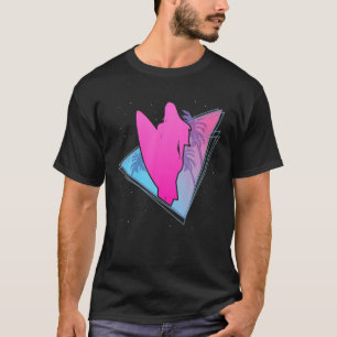 Surfboard Girl Palm Trees Tropical Surfer Vaporwav T-Shirt