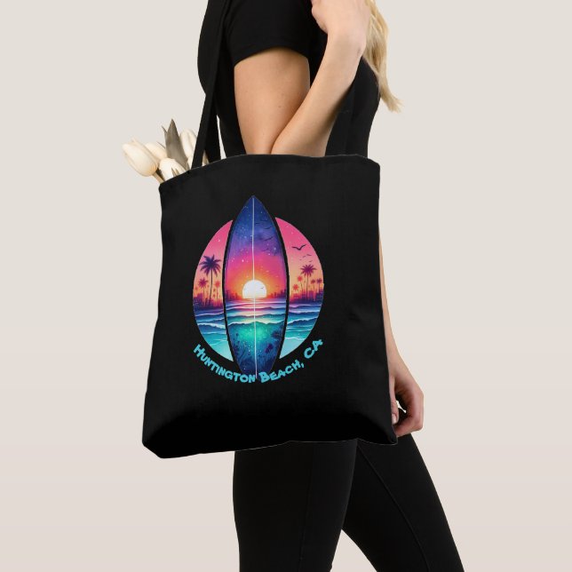 Surfboard in the Sunset Tote Bag (Close Up)