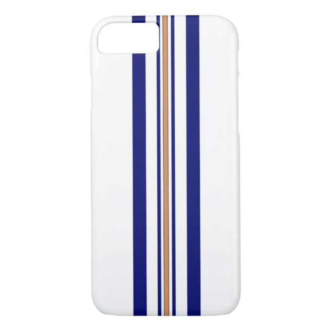 Surfboard iPhone 7 case - Blue Stripes (Back)