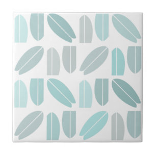 Surfboard Pattern Mint Teal    Tile