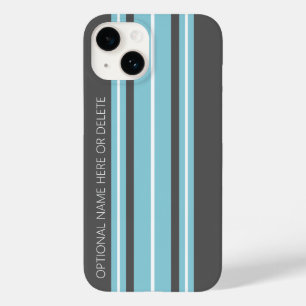 Surfboard Stripes - Grey and Blue racing Case-Mate iPhone 14 Case
