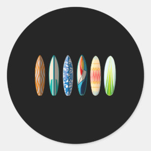 Surfboard Surfing Classic Round Sticker
