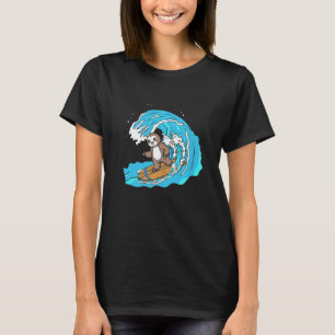 Surfboard Surfing Sloth Herbivore Animal T-Shirt