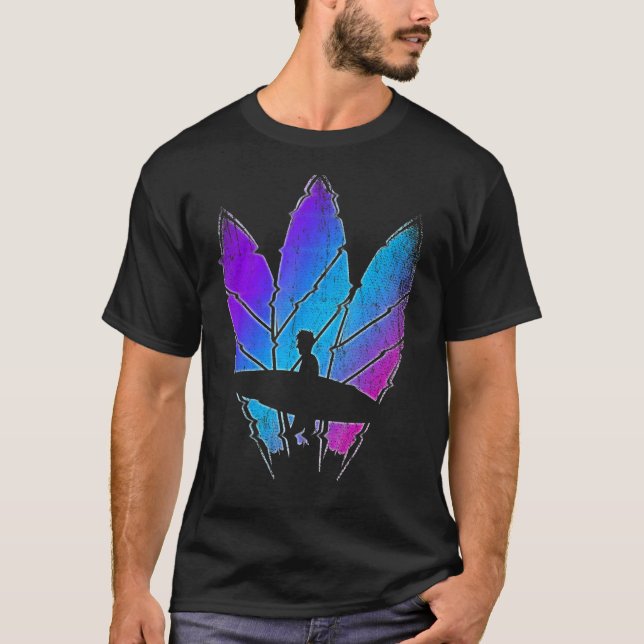 Surfboard Synthwave Surfboarder Surfer Vaporwave S T-Shirt (Front)