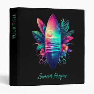 Surfboard Tropical Beach- 3 Ring Binder
