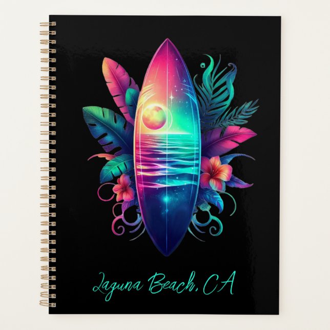 Surfboard Tropical Beach- Planner (Front)