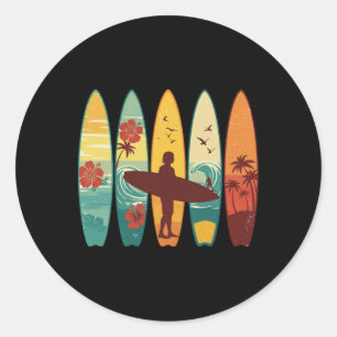 Surfboarder Hawaii Wave Surfing Surfboard Lover Be Classic Round Sticker