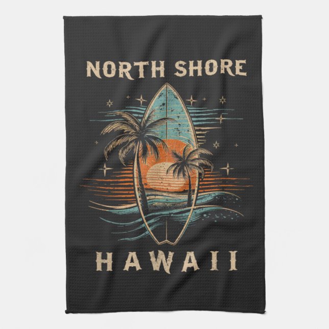 Surfboarder North Shore Hawaii  Kitchen Towel (Vertical)