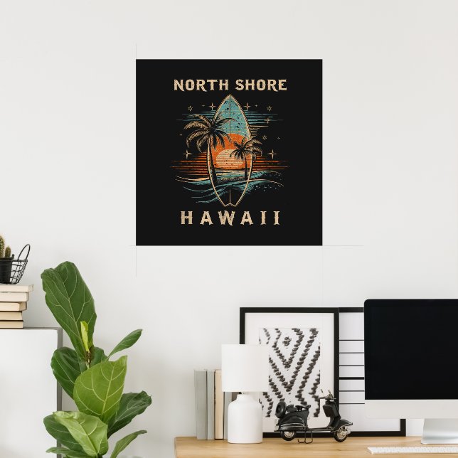 Surfboarder North Shore Hawaii  Poster (Home Office)