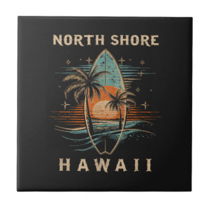 Surfboarder North Shore Hawaii Tile