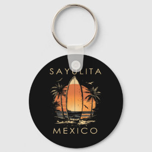 Surfboarder Sayulita Mexico Beach Surfing Surfer V Keychain