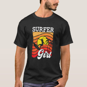 Surfboarder Surfer Girl Palm Tree Surfing T-Shirt