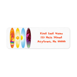 Surfboards Address Labels
