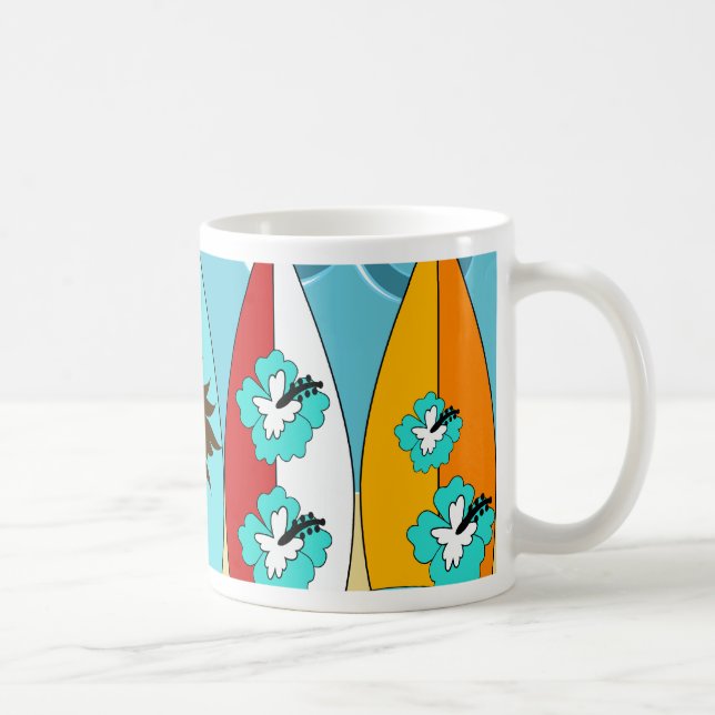 Surfboards Beach Bum Surfing Hippie Vans Coffee Mug (Right)
