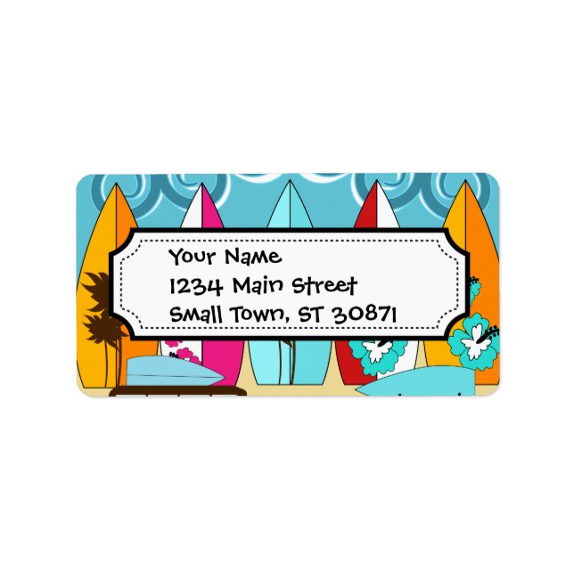 Surfboards Beach Bum Surfing Hippie Vans Label (Front)