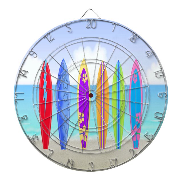 Surfboards Beach Dart Board (Front)