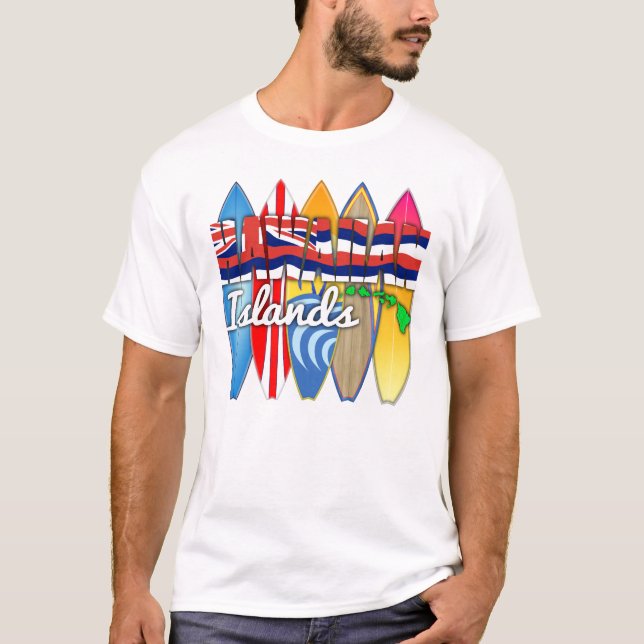 Surfboards Hawaii Flag T-Shirt (Front)