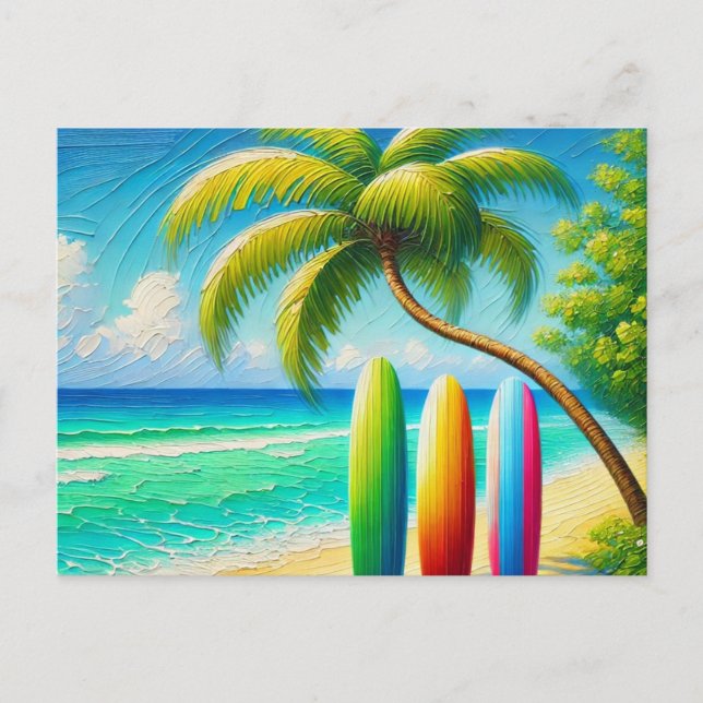 Surfboards on the Beach Postcard (Front)
