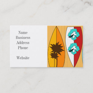 Surfboards on the Boardwalk Summer Beach Theme Business Card