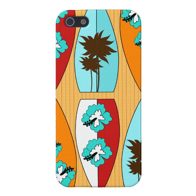 Surfboards on the Boardwalk Summer Beach Theme iPhone Case (Back)