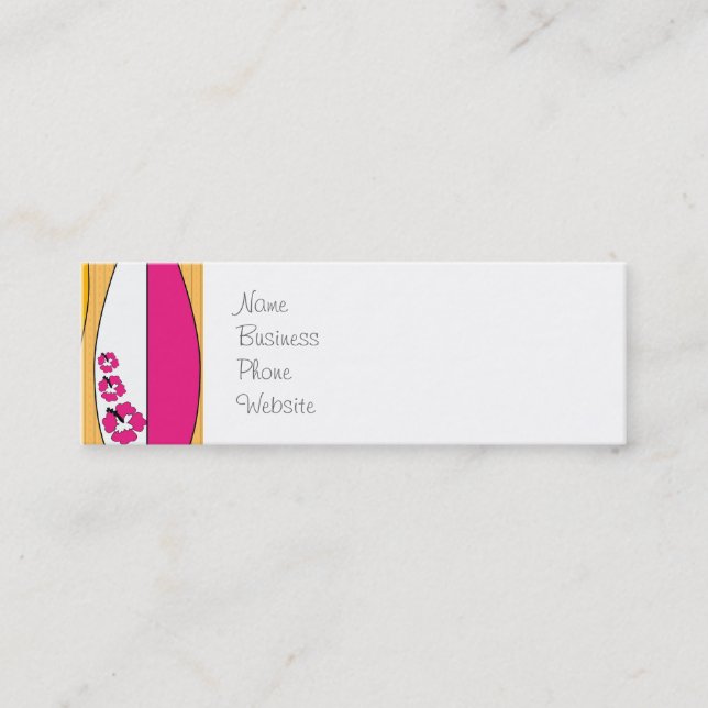 Surfboards on the Boardwalk Summer Beach Theme Mini Business Card (Front)