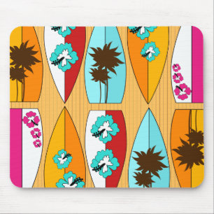 Surfboards on the Boardwalk Summer Beach Theme Mouse Pad