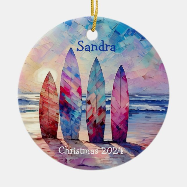 Surfboards Ornements de Noël personnalisés (Devant)