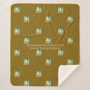 Surfboards Pattern Personalized  Sherpa Blanket